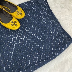 Gap Navy Blue Lace Pencil Skirt